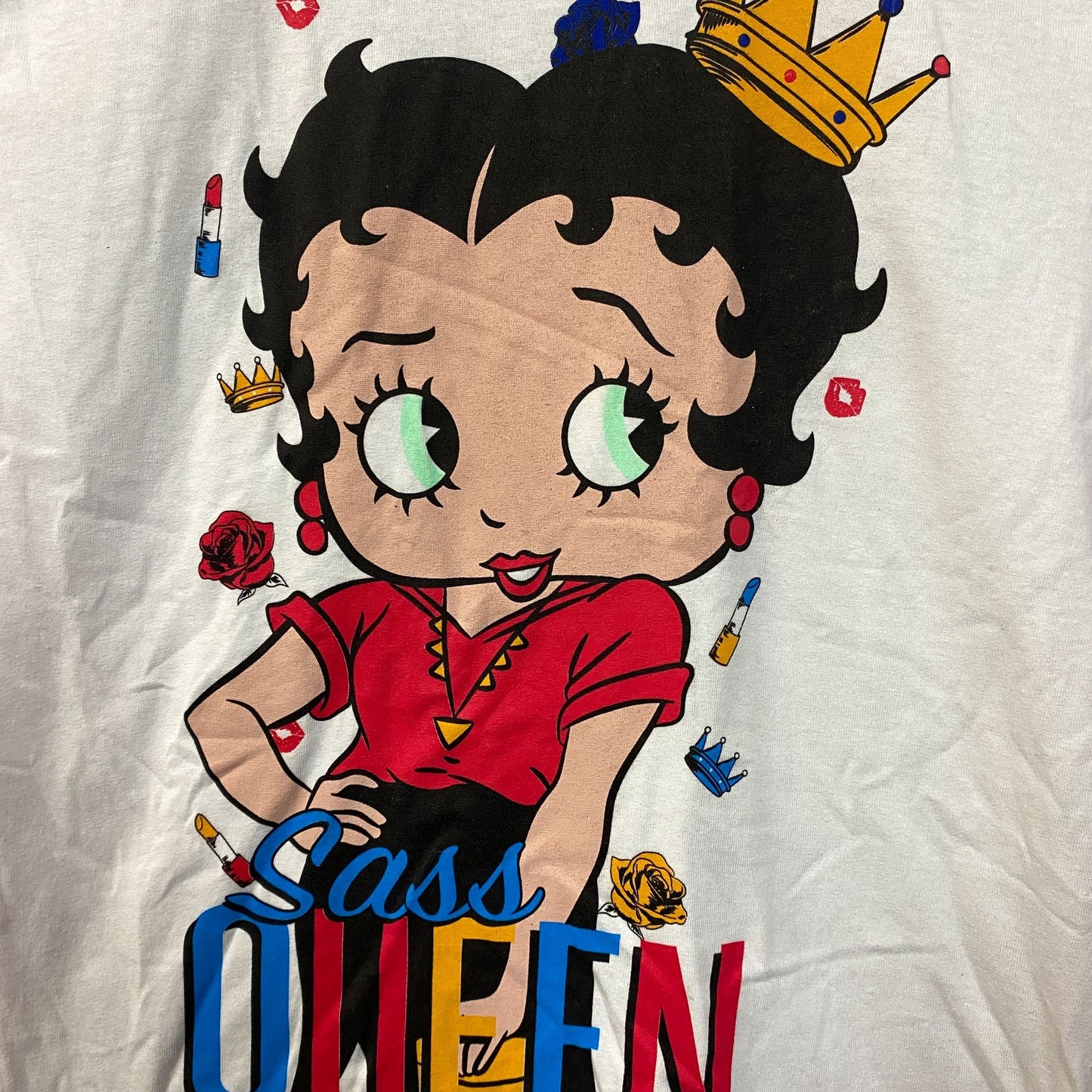 Betty Boop Sass Queen Graphic Design Cute T-Shirt Small