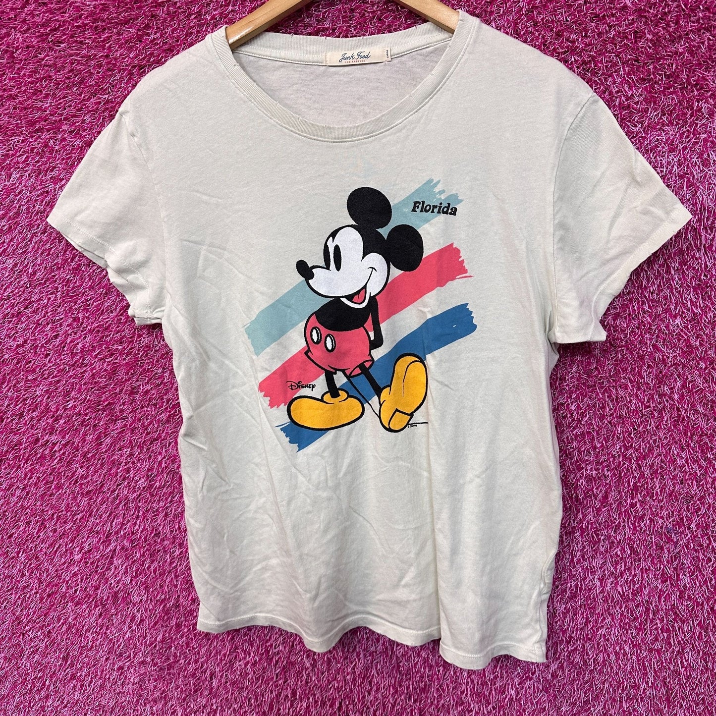 Mickey Mouse Florida Distressed Disney Women’s Top L
