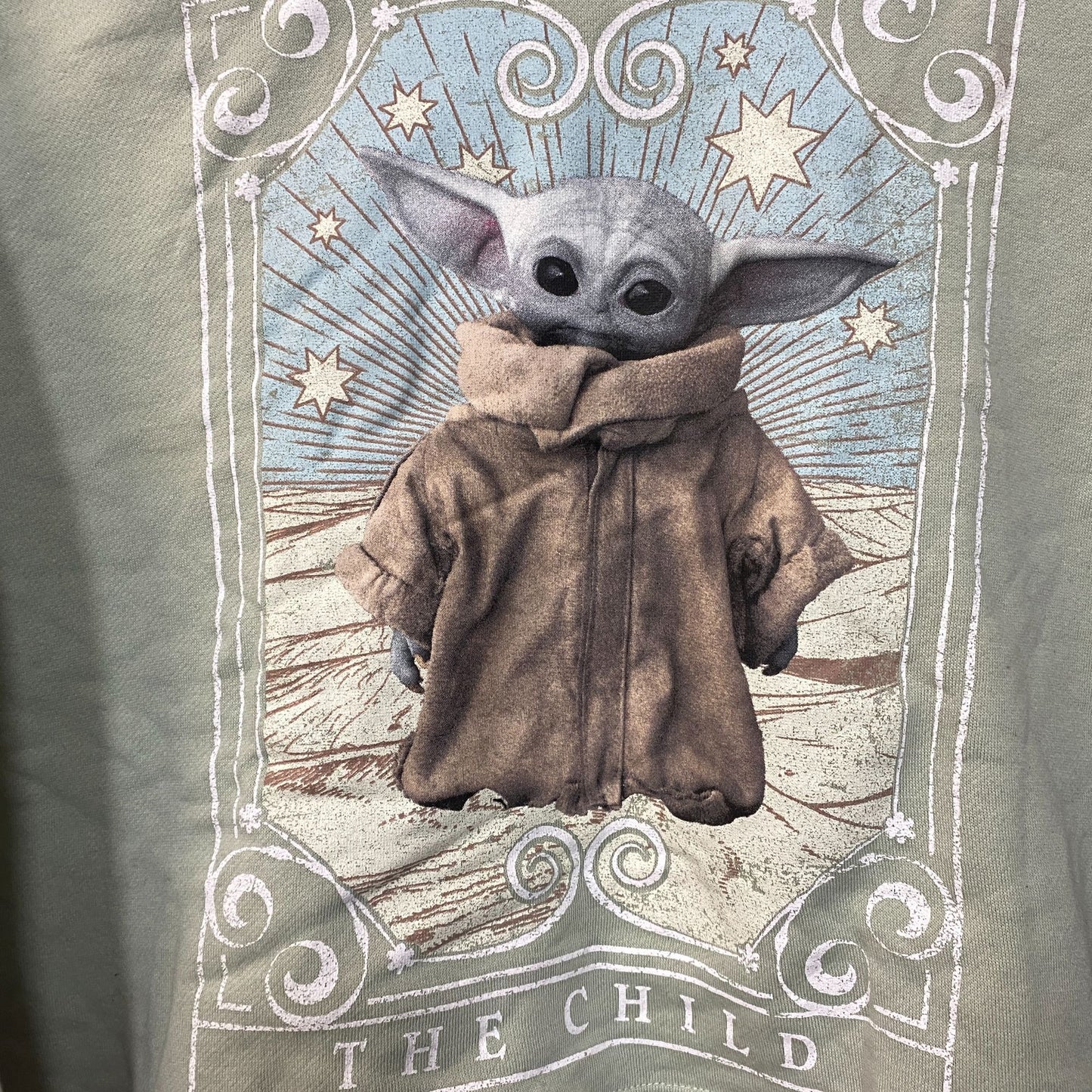 Star Wars The Mandalorian The Child Baby Yoda Grogu Cropped Pullover Sweatshirt Large