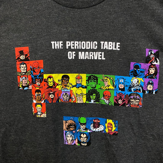 Marvel Comic Periodic Table Super Hero Tshirt Size XL