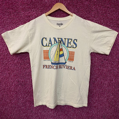Junk Food Cannes Sailing Crew French Riviera Graphic T-Shirt Medium