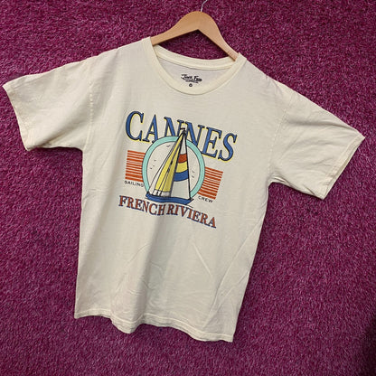Junk Food Cannes Sailing Crew French Riviera Graphic T-Shirt Medium
