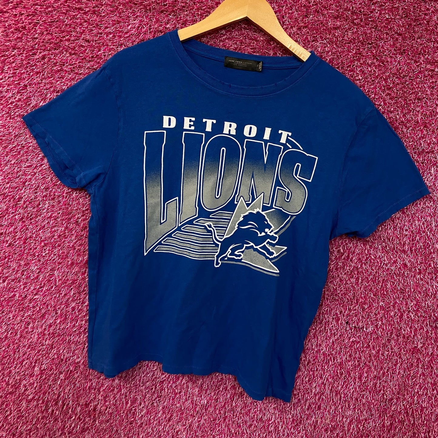Junk Food Clothing Detroit Lions Vintage Style Women's Tee Large