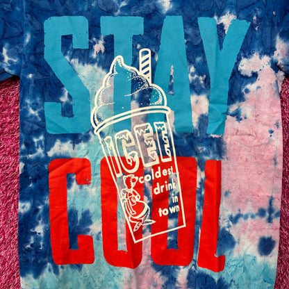 Icee Coldest Drink Stay Cool Tie Dye T-Shirt Small