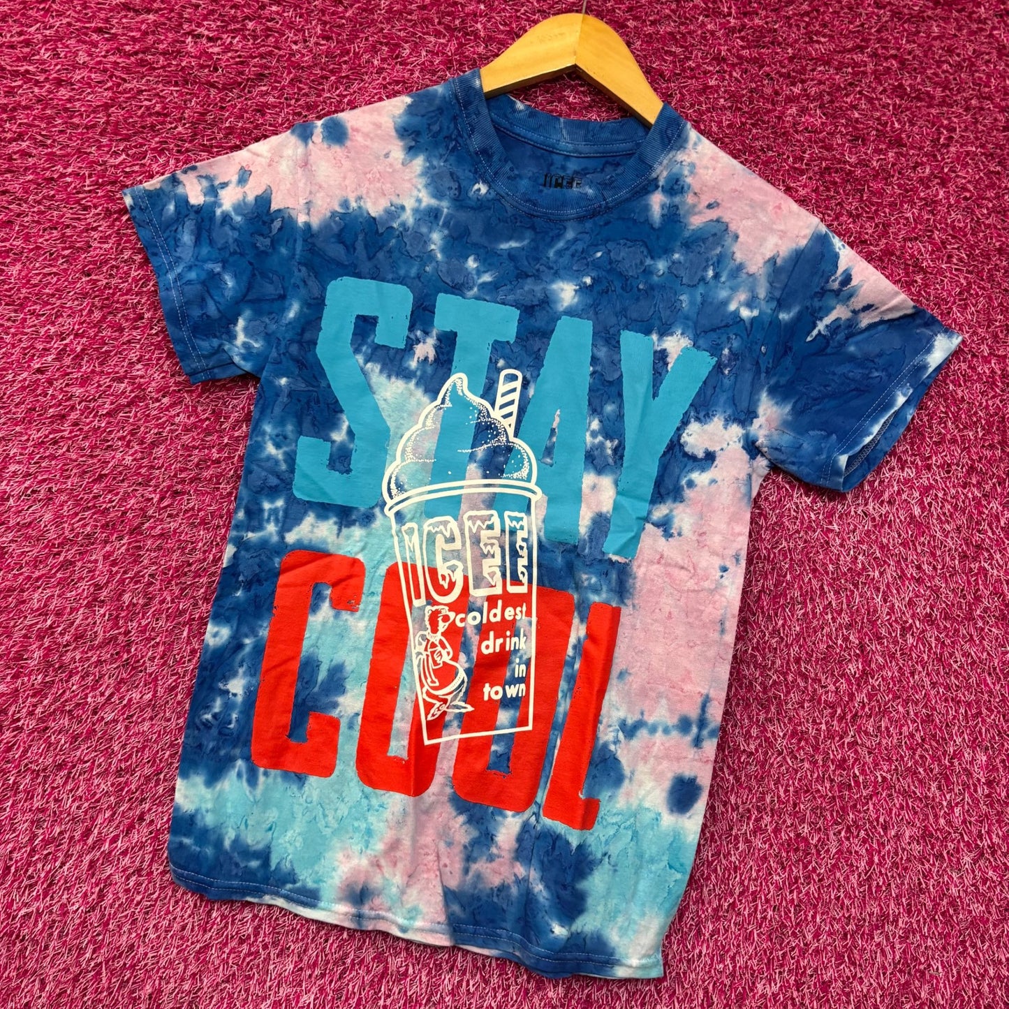 Icee Coldest Drink Stay Cool Tie Dye T-Shirt Small