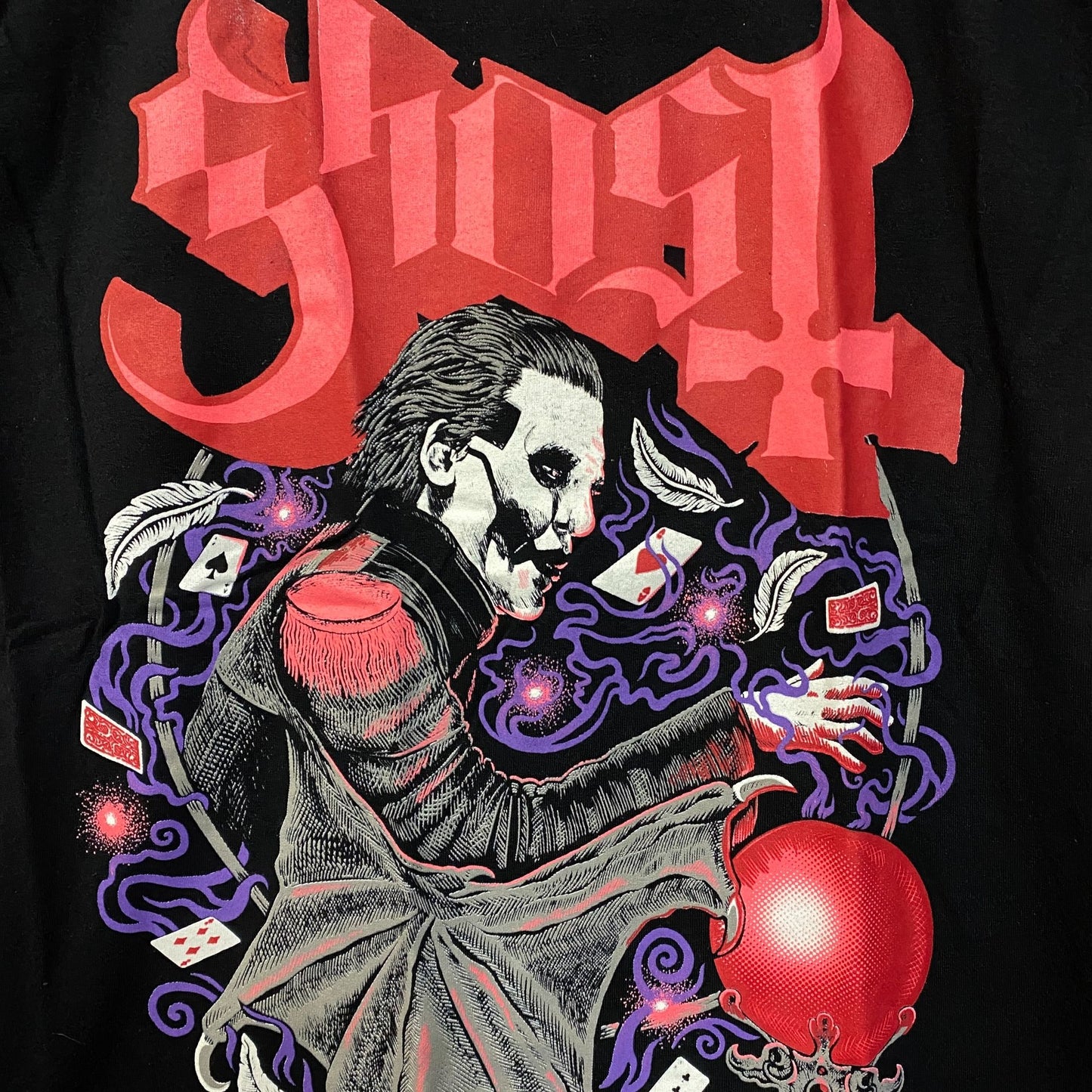 Ghost Cardinal Copia Crystal Ball Cards Heavy Metal Rock T-Shirt Medium