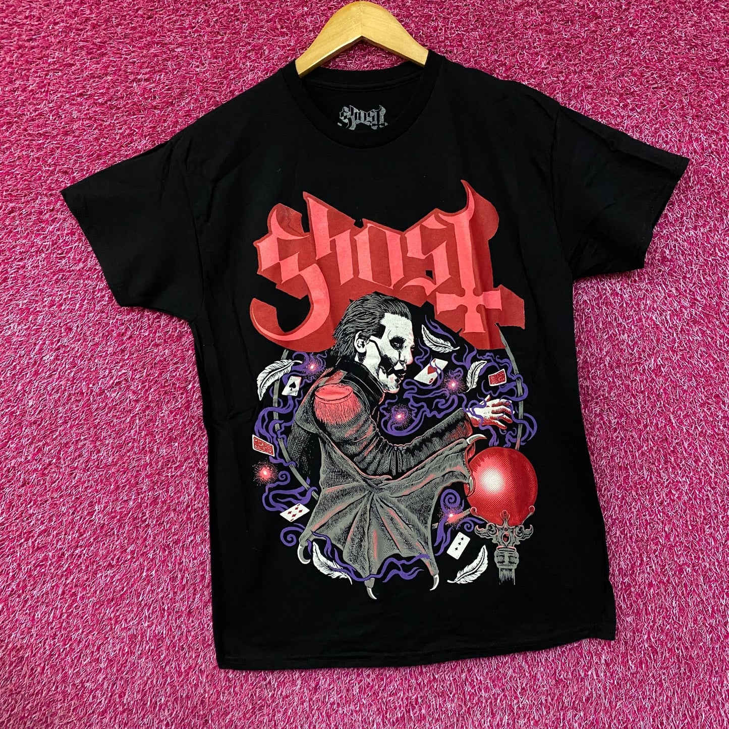 Ghost Cardinal Copia Crystal Ball Cards Heavy Metal Rock T-Shirt Medium