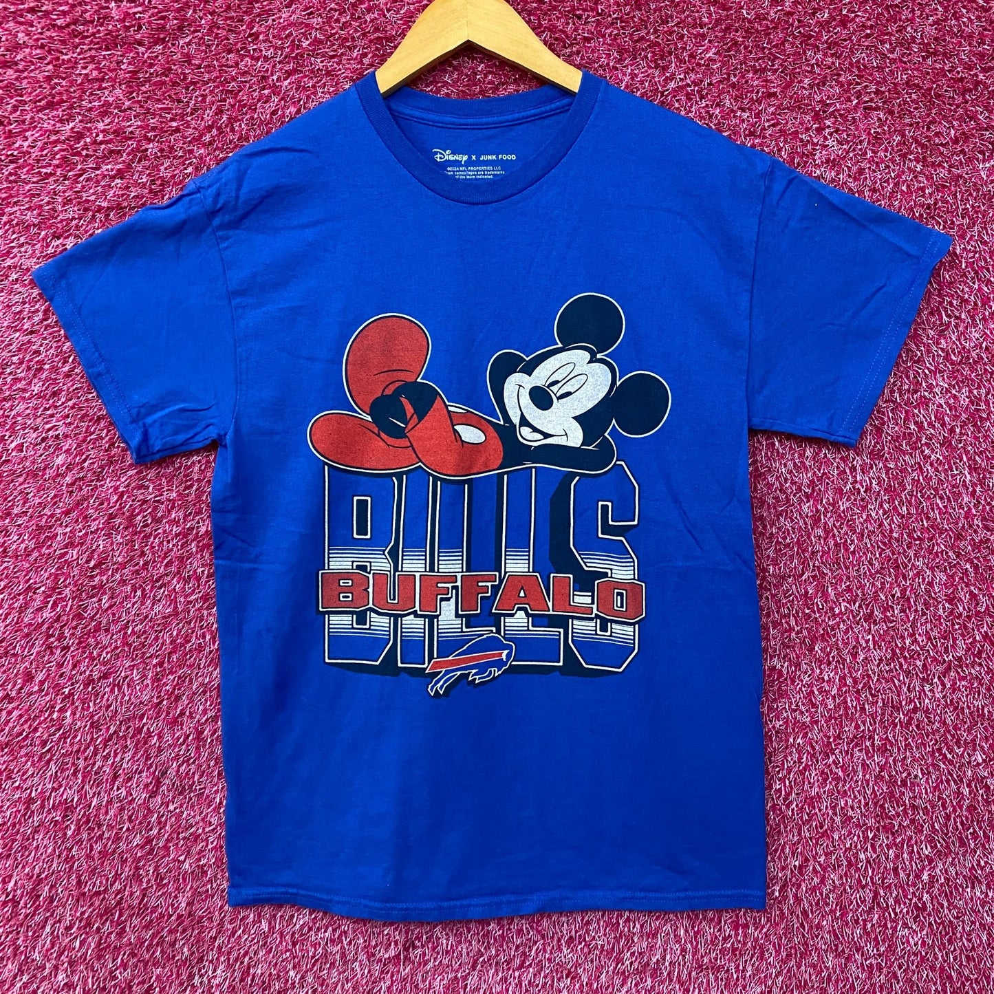 Junk Food X Mickey Mouse NFL Buffalo Bills Blue T-Shirt Small