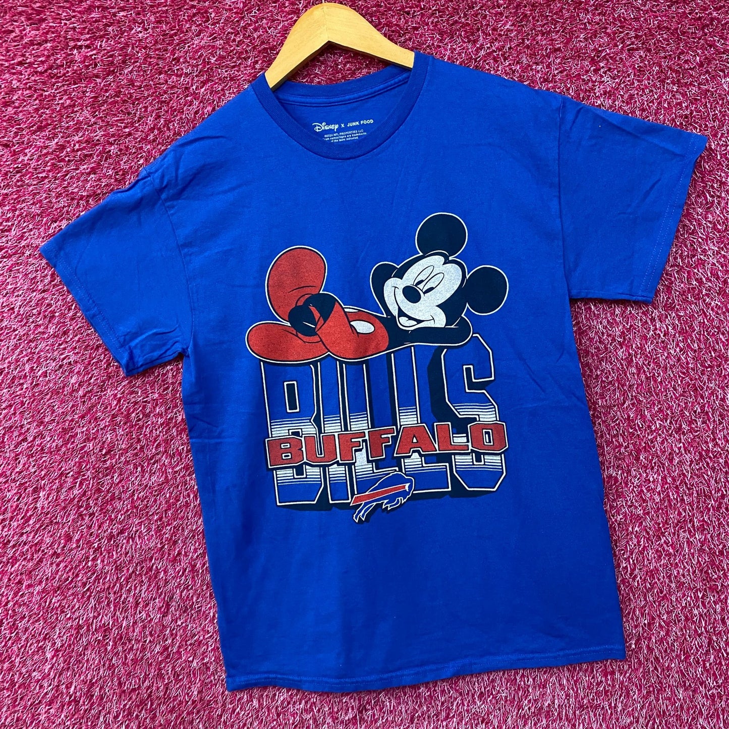 Junk Food X Mickey Mouse NFL Buffalo Bills Blue T-Shirt Small