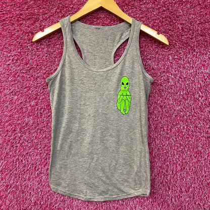 Alien Tank Top Cartoon Graphic Design Small