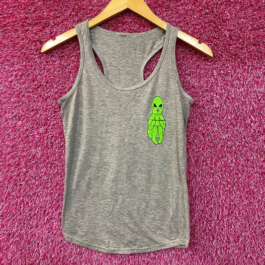Alien Tank Top Cartoon Graphic Design Small