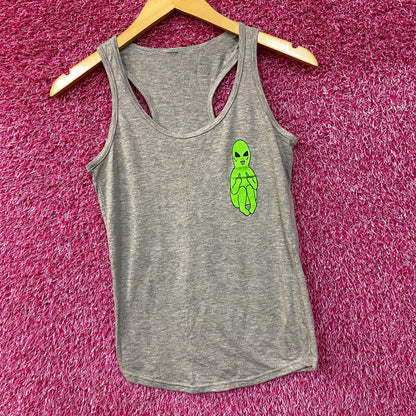 Alien Tank Top Cartoon Graphic Design Small