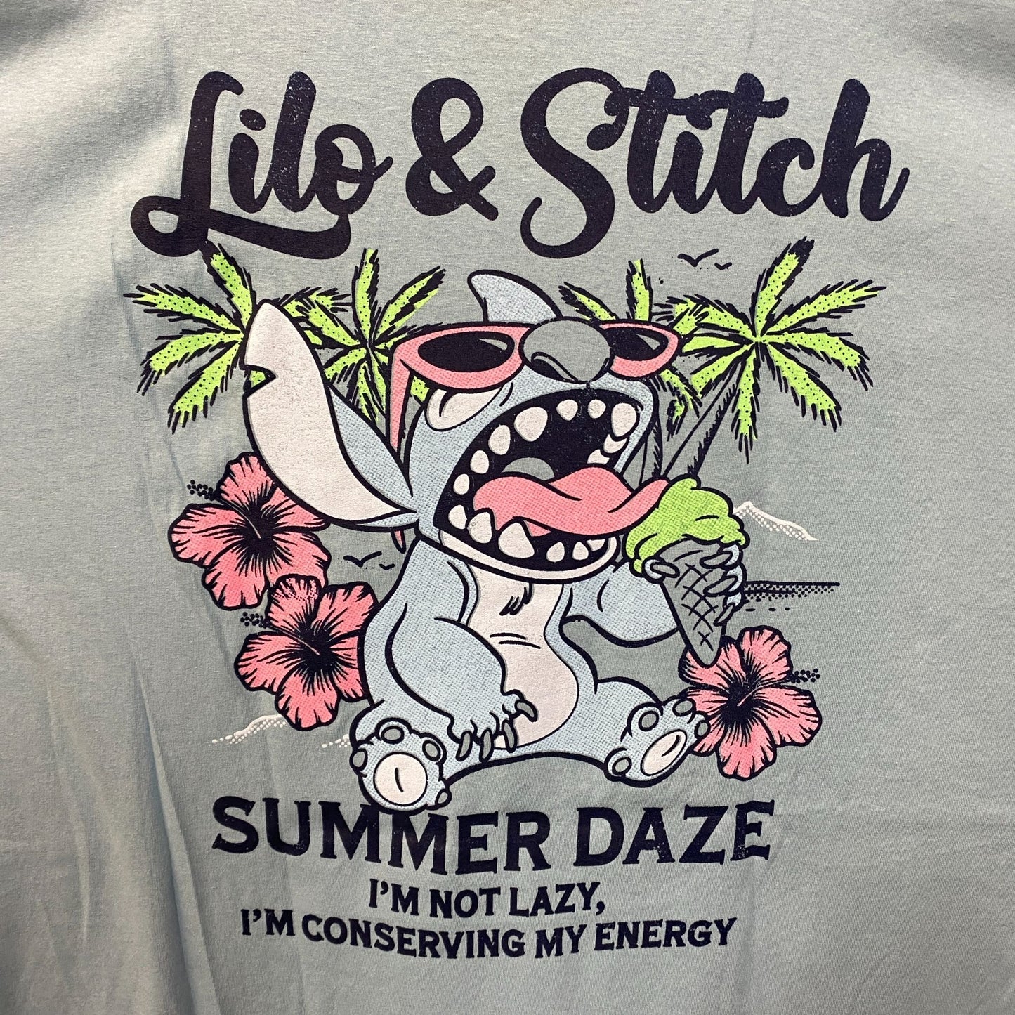 Disney Lilo & Stitch Summer Daze Blue T-Shirt XL