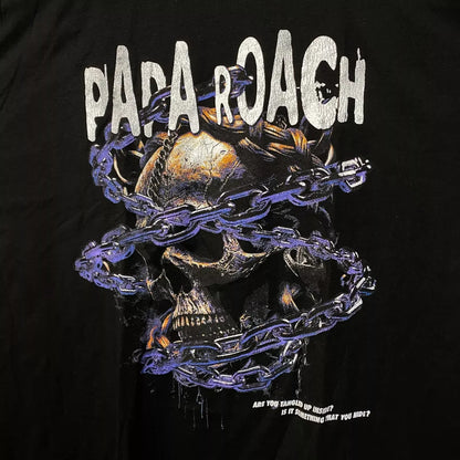 Papa Roach Rock Nu Metal Distressed Tshirt size extra large