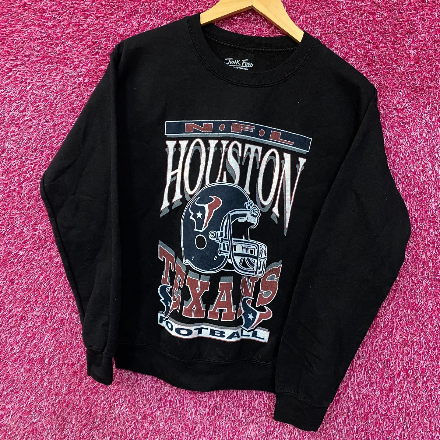 Junk Food Clothing NFL Houston Texans Helmet Logo Crewneck Sweatshirt XS