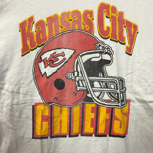 NFL Kansas City Chief Vintage Style Helmet Logo Football T-Shirt XL