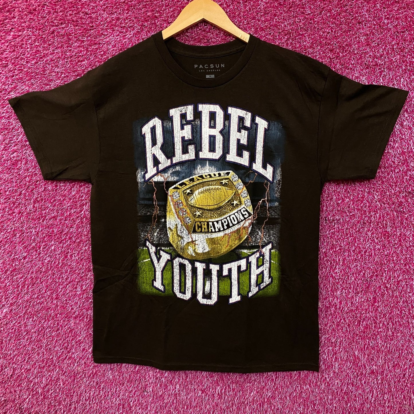 PacSun "Rebel Youth" League Champions Graphic T-Shirt Medium