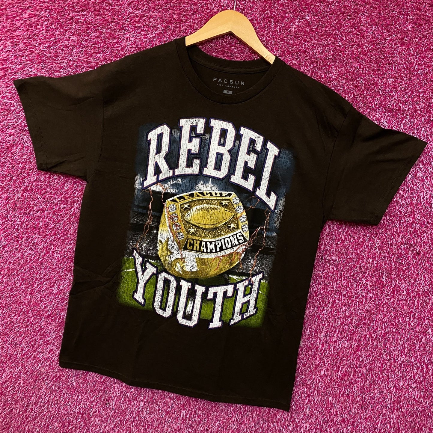 PacSun "Rebel Youth" League Champions Graphic T-Shirt Medium