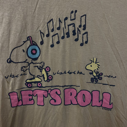 Junk Food Clothing Peanuts Snoopy & Woodstock Let's Roll Women's Tissue Tee Small
