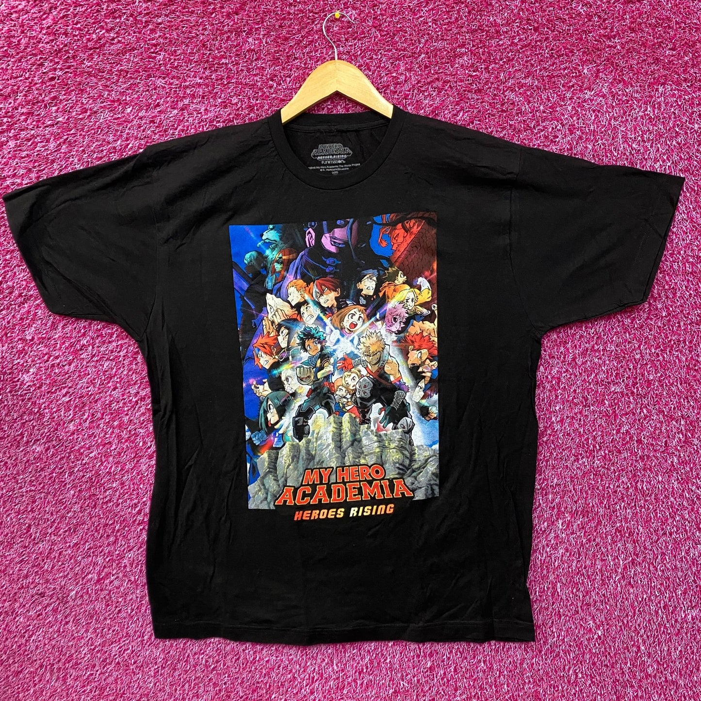 My Hero Academia Heroes Rising Movie Poster Promo Graphic Design Anime T-Shirt XL