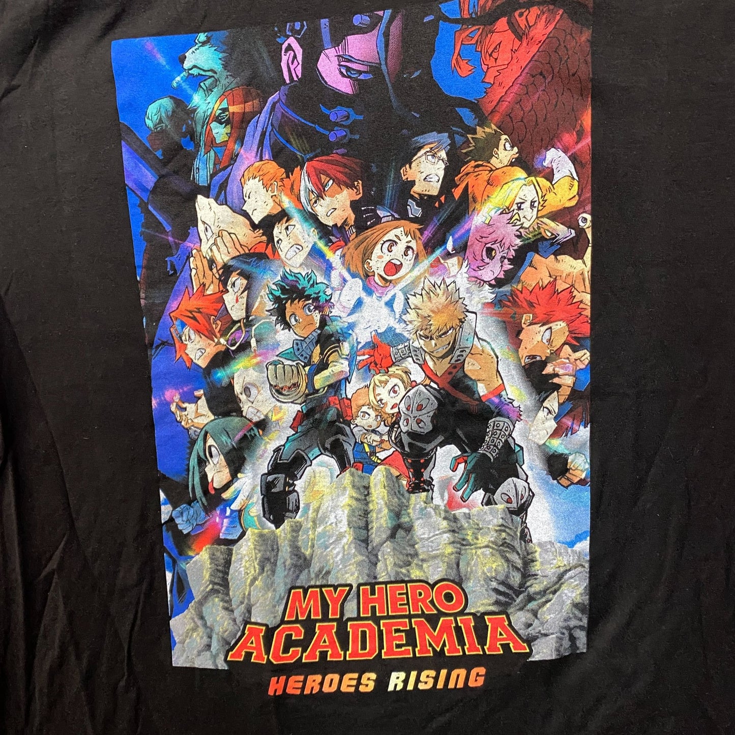 My Hero Academia Heroes Rising Movie Poster Promo Graphic Design Anime T-Shirt XL