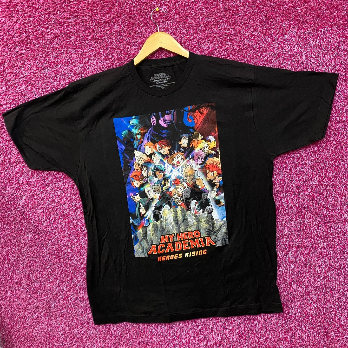 My Hero Academia Heroes Rising Movie Poster Promo Graphic Design Anime T-Shirt XL