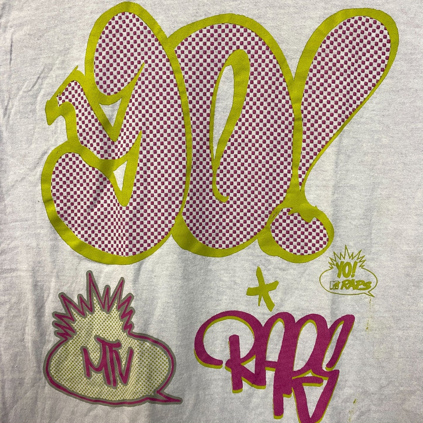 MTV 90's Graffiti Pop Art Poster Light Blue T-Shirt Medium