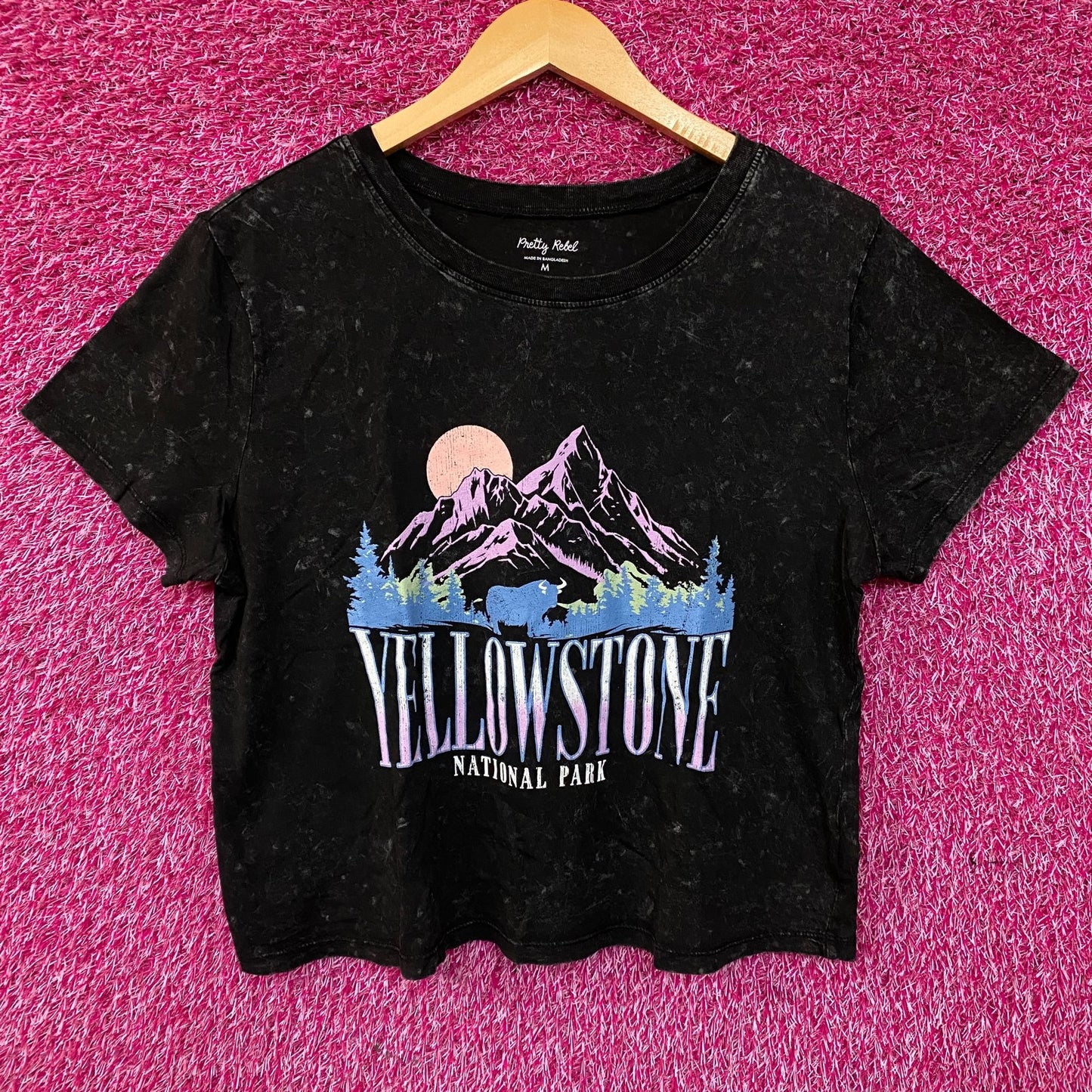 Pretty Rebel Yellowstone National Park Crop Graphic Tee Medium