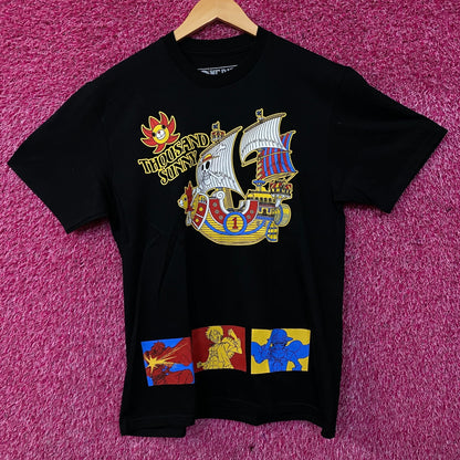 One Piece Thousand Sunny Straw Hat Anime T-Shirt Medium