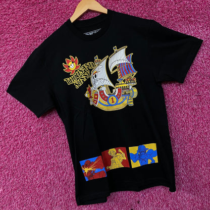 One Piece Thousand Sunny Straw Hat Anime T-Shirt Medium