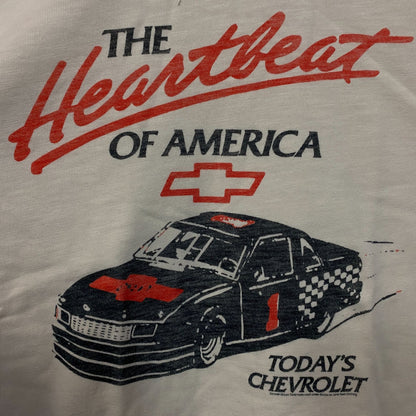 Junk Food Clothing Women's Chevy Heartbeat of America Mock Neck Crop Tee Large