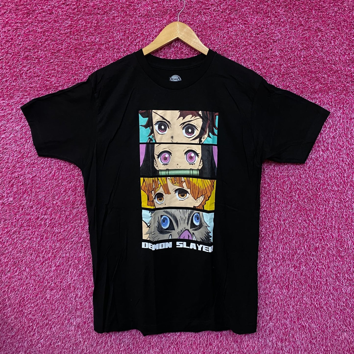Demon Slayer Tanjiro Nezuko Zenitsu Inosuke Eyes Anime Tee L