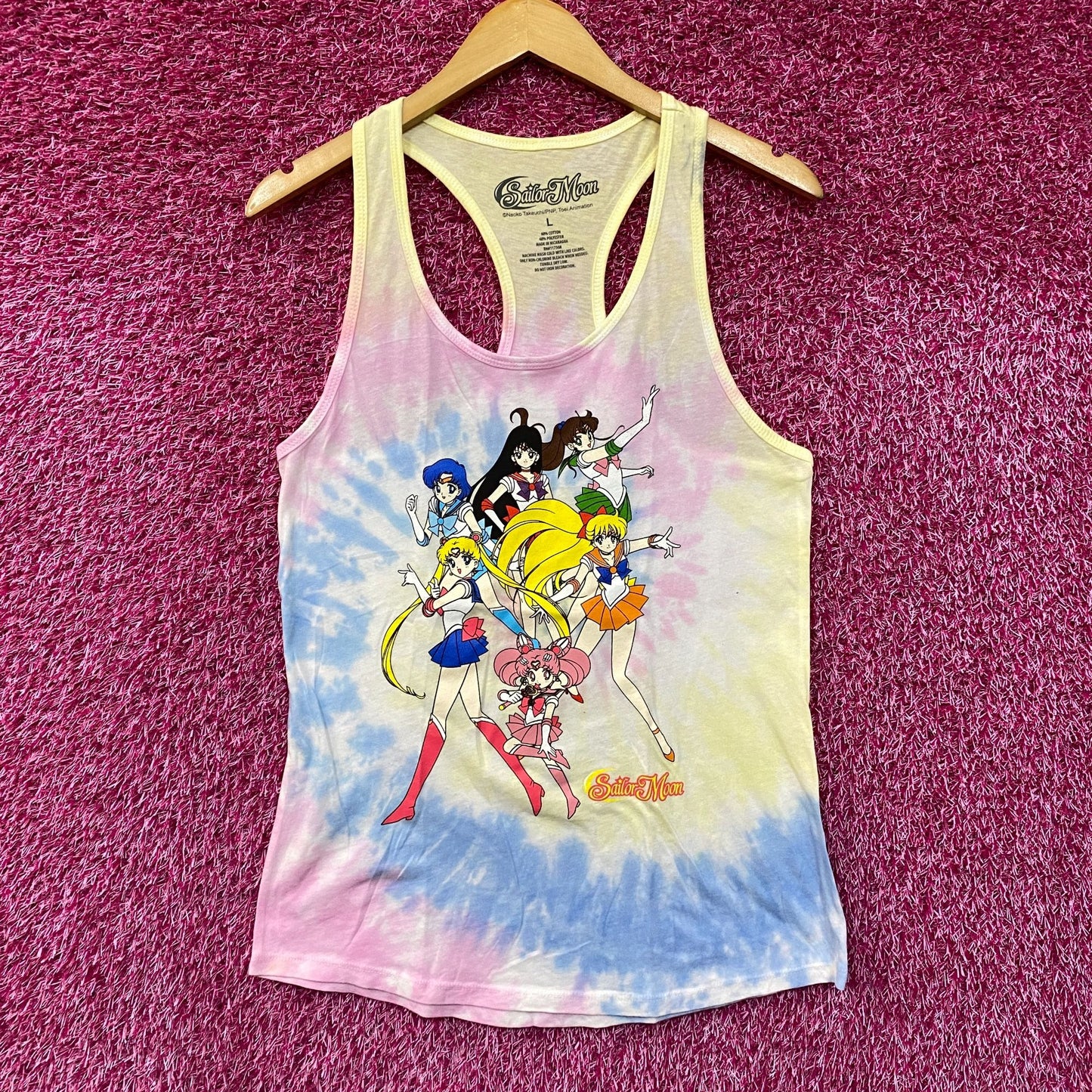 Sailor Moon Sailor Scouts Pastel Tie Dye Anime Graphic Design Tank Top