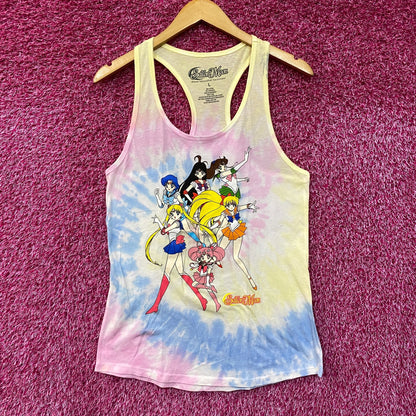 Sailor Moon Sailor Scouts Pastel Tie Dye Anime Graphic Design Tank Top