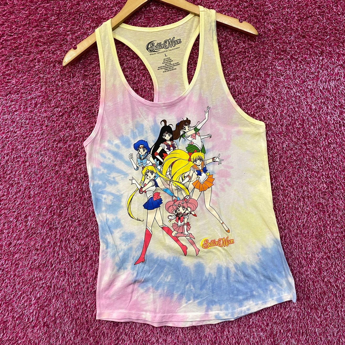 Sailor Moon Sailor Scouts Pastel Tie Dye Anime Graphic Design Tank Top