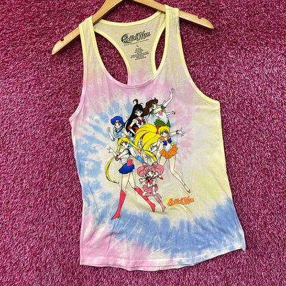 Sailor Moon Sailor Scouts Pastel Tie Dye Anime Graphic Design Tank Top
