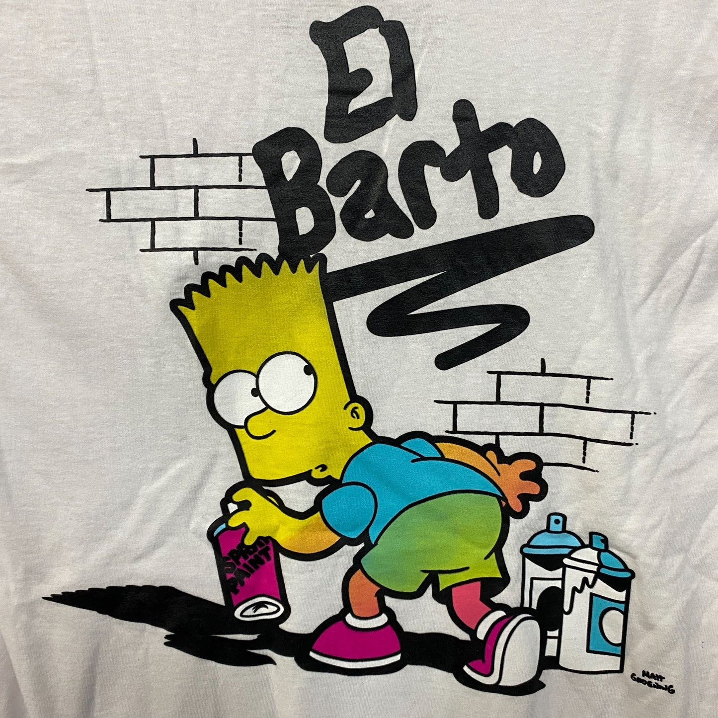 The Simpsons Bart El Barto Spray-Paint Grafitti T-Shirt small