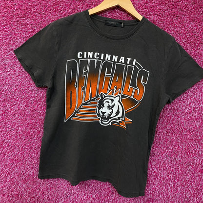 Junk Food Clothing NFL Cincinnati Bengals Chrome Retro Style Women's T-Shirt Small