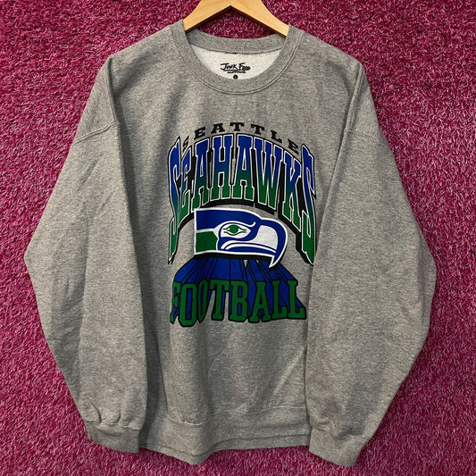 Junk Food Clothing Seattle Seahawks Heather Gray Crewneck Pullover Sweatshirt Large