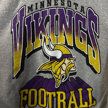 Junk Food Clothing Minnesota Vikings Heathered Gray Crewneck Pullover Sweatshirt Large