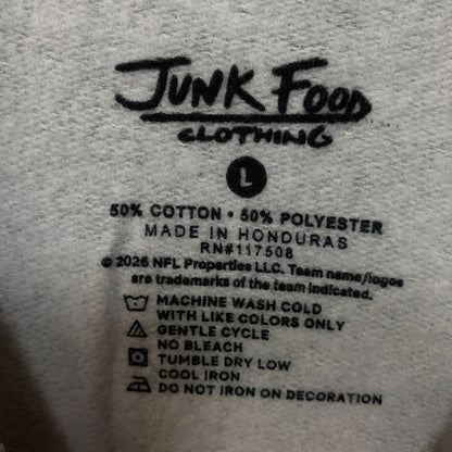 Junk Food Clothing Minnesota Vikings Heathered Gray Crewneck Pullover Sweatshirt Large