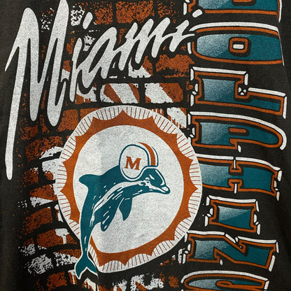 Junk Food Clothing Women's NFL Miami Dolphins Brick Vintage Style T-Shirt XS