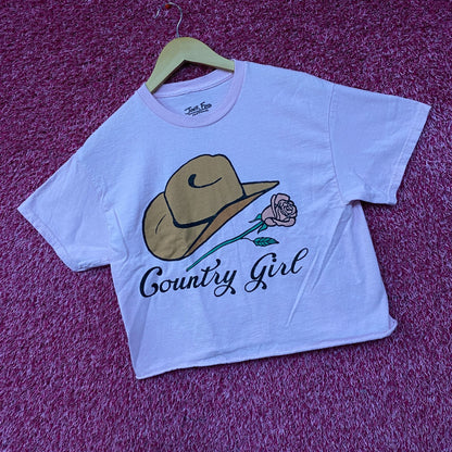 Junk Food Clothing Country Babe Cropped T-Shirt Small