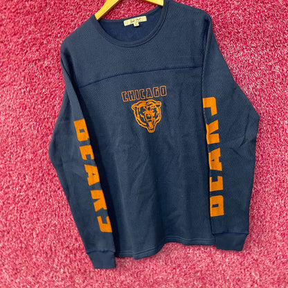 NFL Chicago Bears Navy Blue Long Sleeve Waffle Shirt Medium