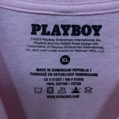 Playboy Triple Bunny Logo Rhinestone Graphic T-Shirt XL