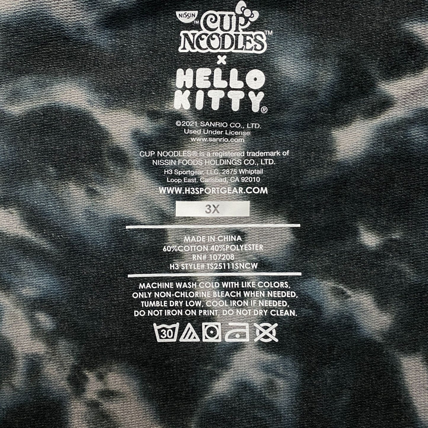 Hello Kitty X Nissin Cup noodles tiedye Crop Top size 3XL