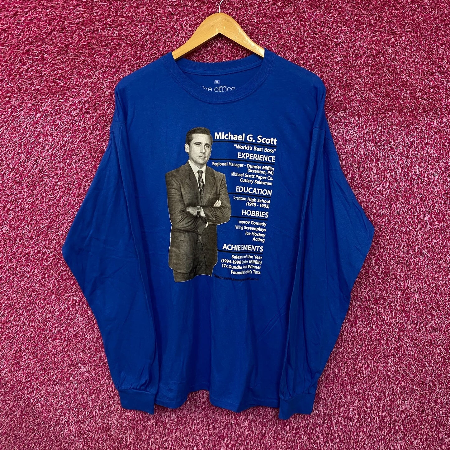 The Office Michael Scott Resume Long Sleeve Tshirt size Extra Large