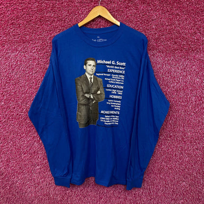 The Office Michael Scott Resume Long Sleeve Tshirt size Extra Large