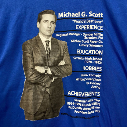 The Office Michael Scott Resume Long Sleeve Tshirt size Extra Large