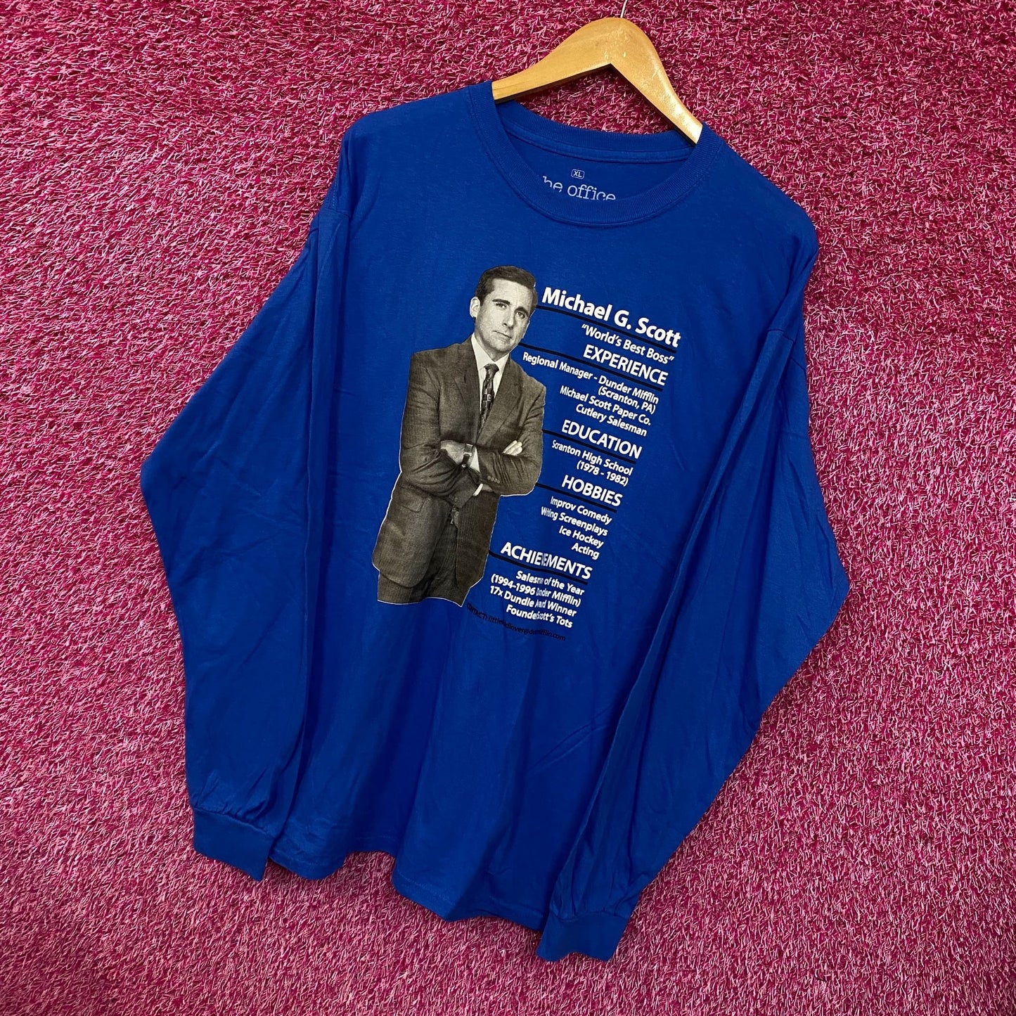 The Office Michael Scott Resume Long Sleeve Tshirt size Extra Large